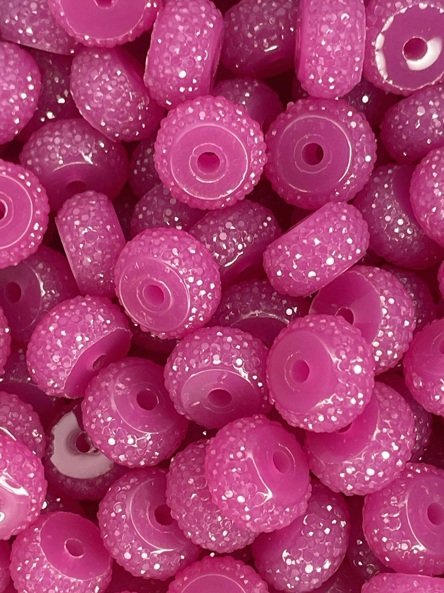 12MM RESIN RHINESTONE SPACER RASPBERRY 29 (1ct)