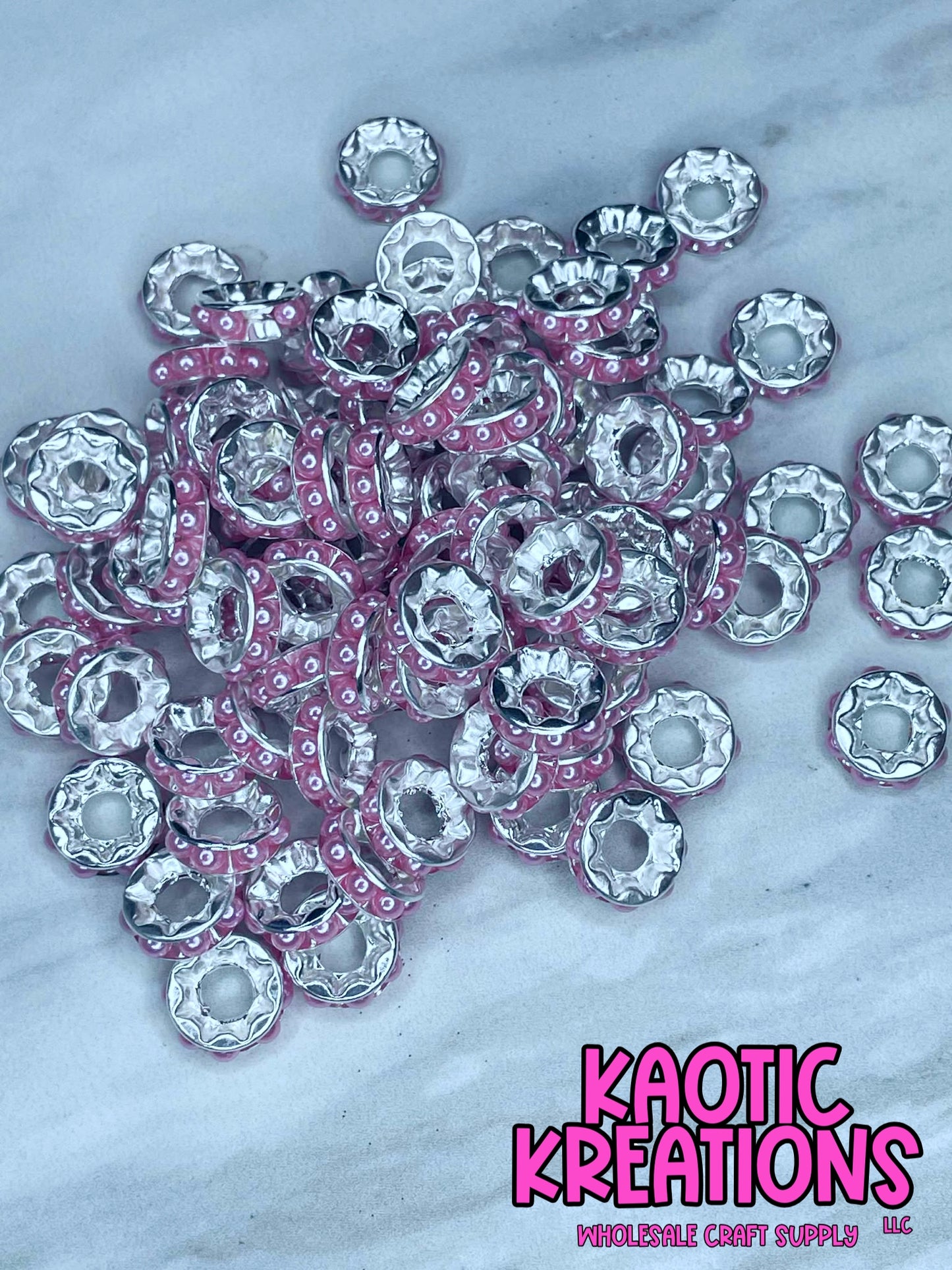 12MM LARGE HOLE PEARL SPACER PINK B35 (1ct)