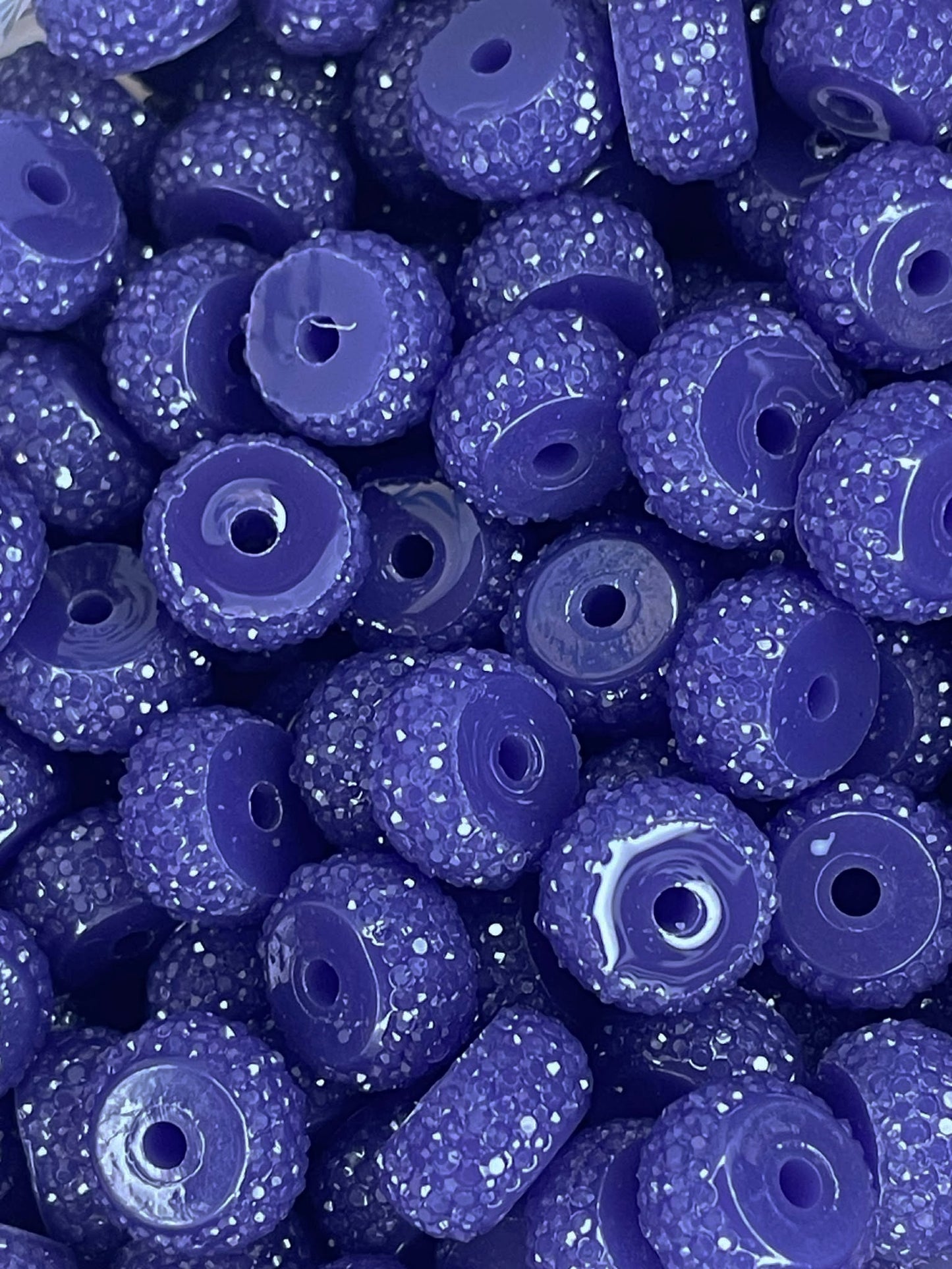 12MM RESIN RHINESTONE SPACER DEEP BLUE 30 (1ct)