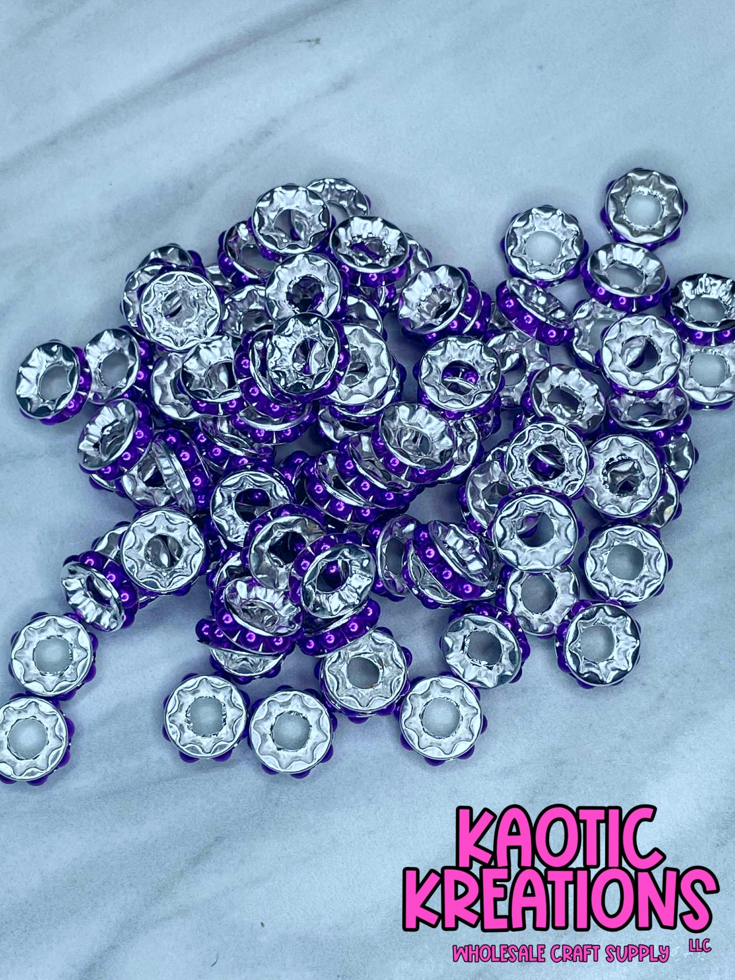 12MM LARGE HOLE PEARL SPACER PURPLE B40 (1ct)
