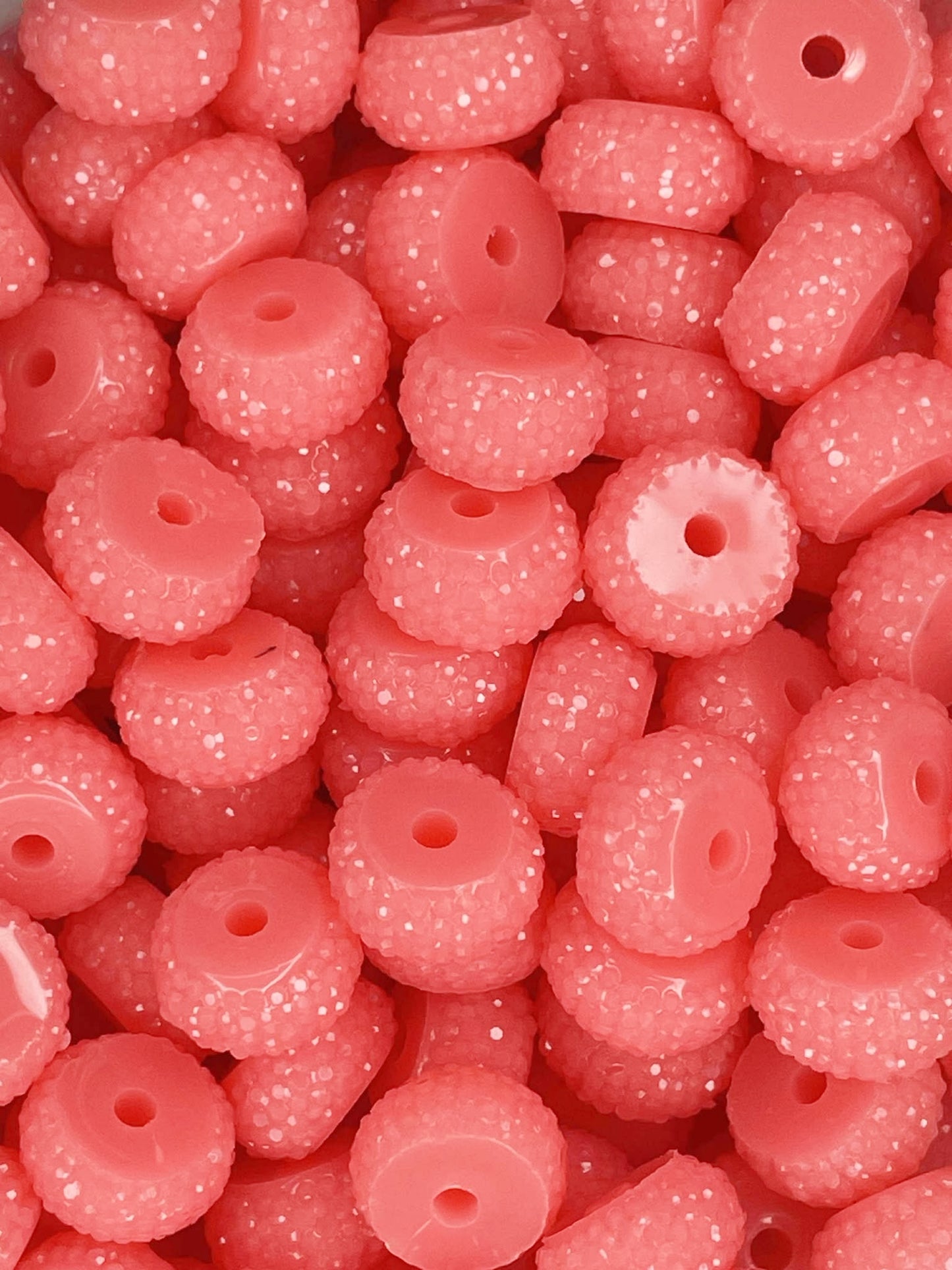 12MM RESIN RHINESTONE SPACER CORAL 58 (1ct)