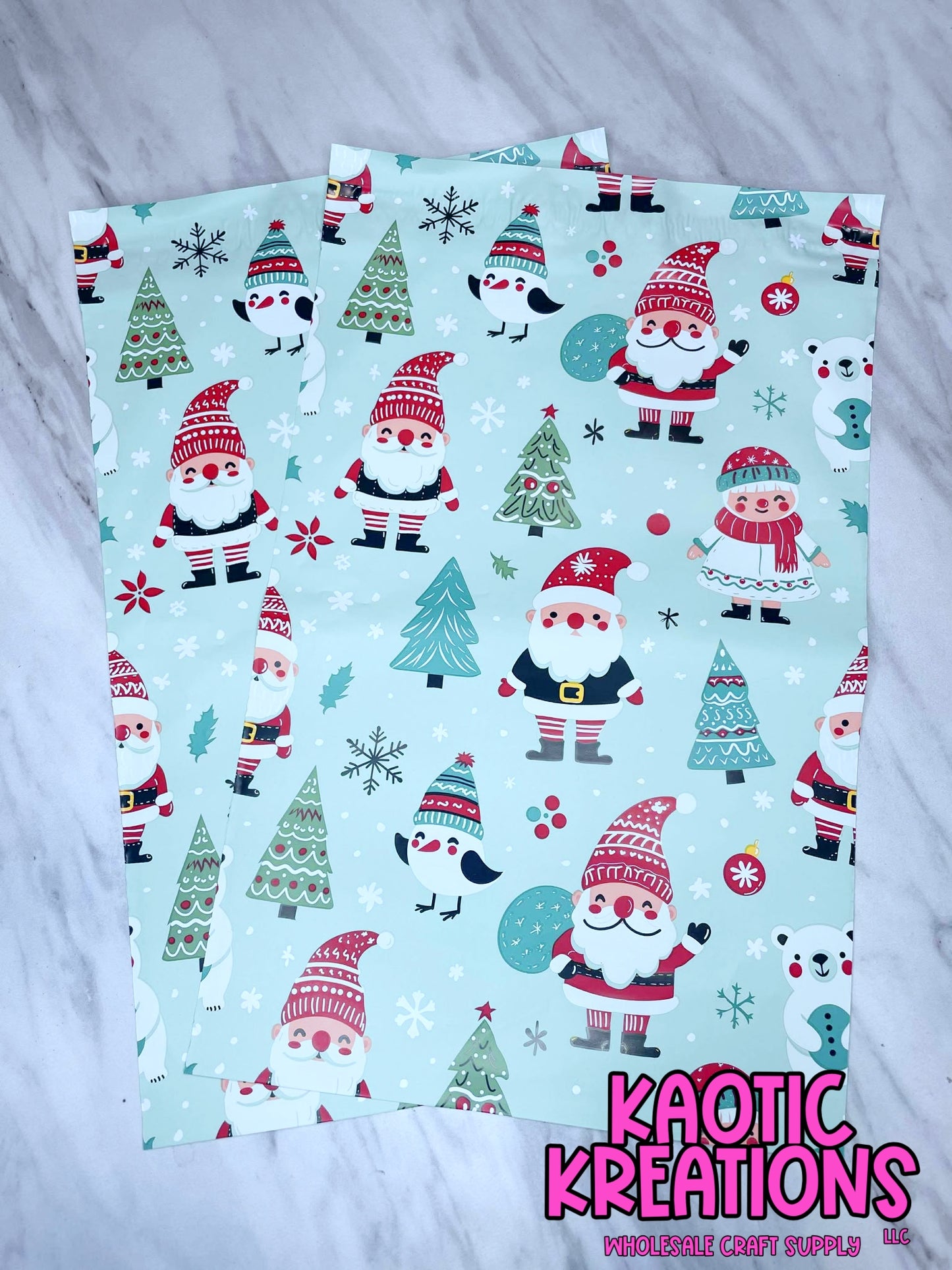 CHRISTMAS PRINT POLY MAILER BAG 7.5 x 10.5 (1ct)