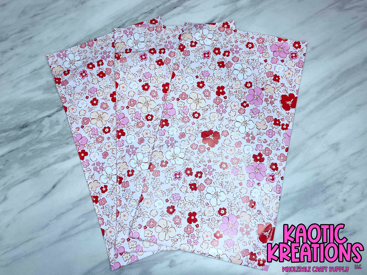 PINK FLORAL PRINT POLY MAILER BAG 6 x 9 (1ct)