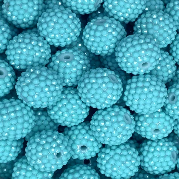 20MM JELLY RHINESTONE ACRYLIC TURQUOISE (1ct)