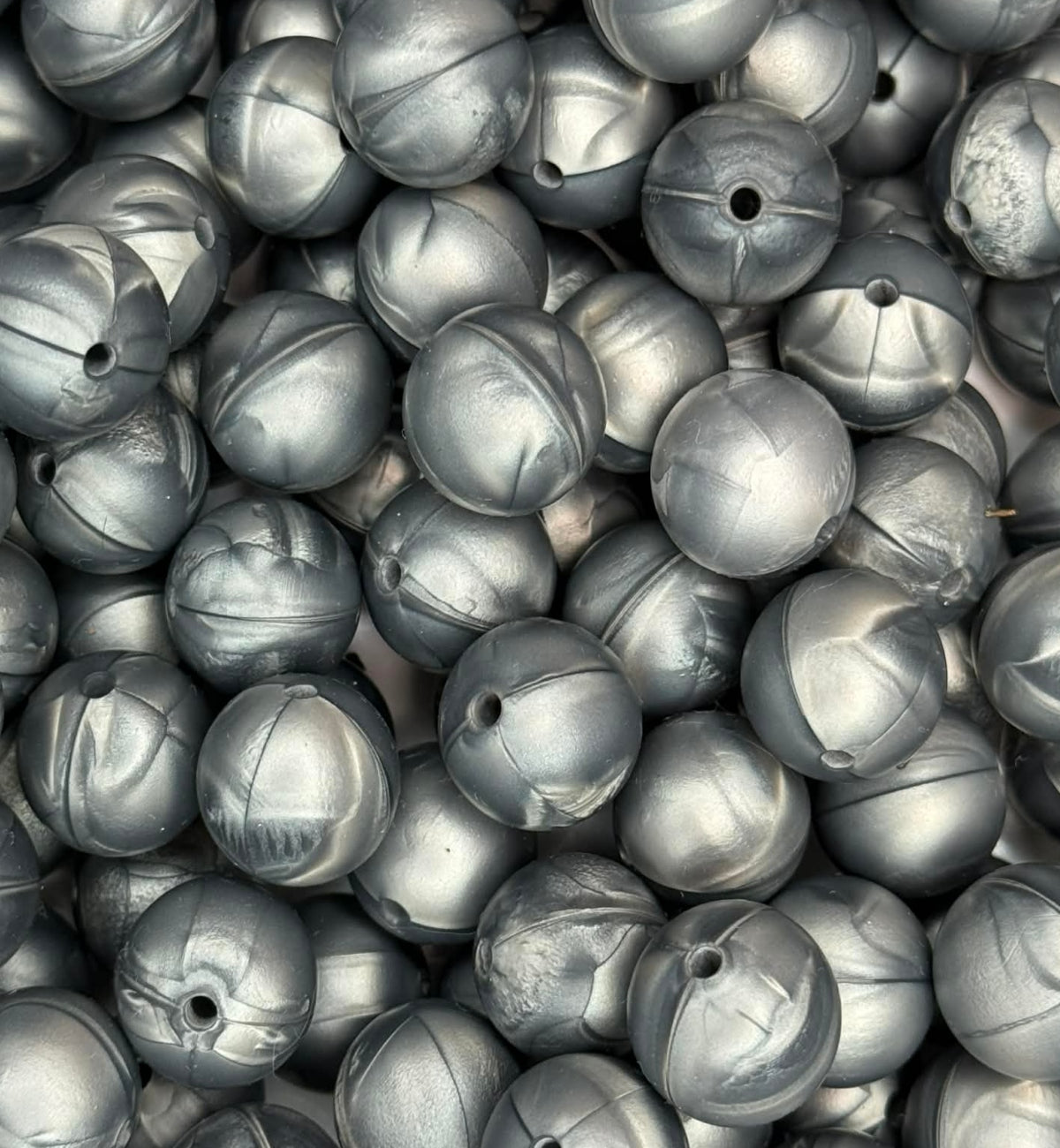 #12 SILVER MARBLE 15MM SOLID (10ct)