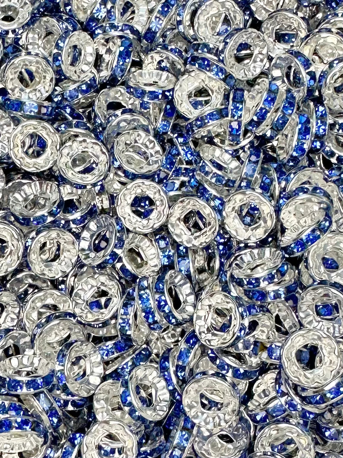 10MM LARGE HOLE RHINESTONE SPACERS (1ct)