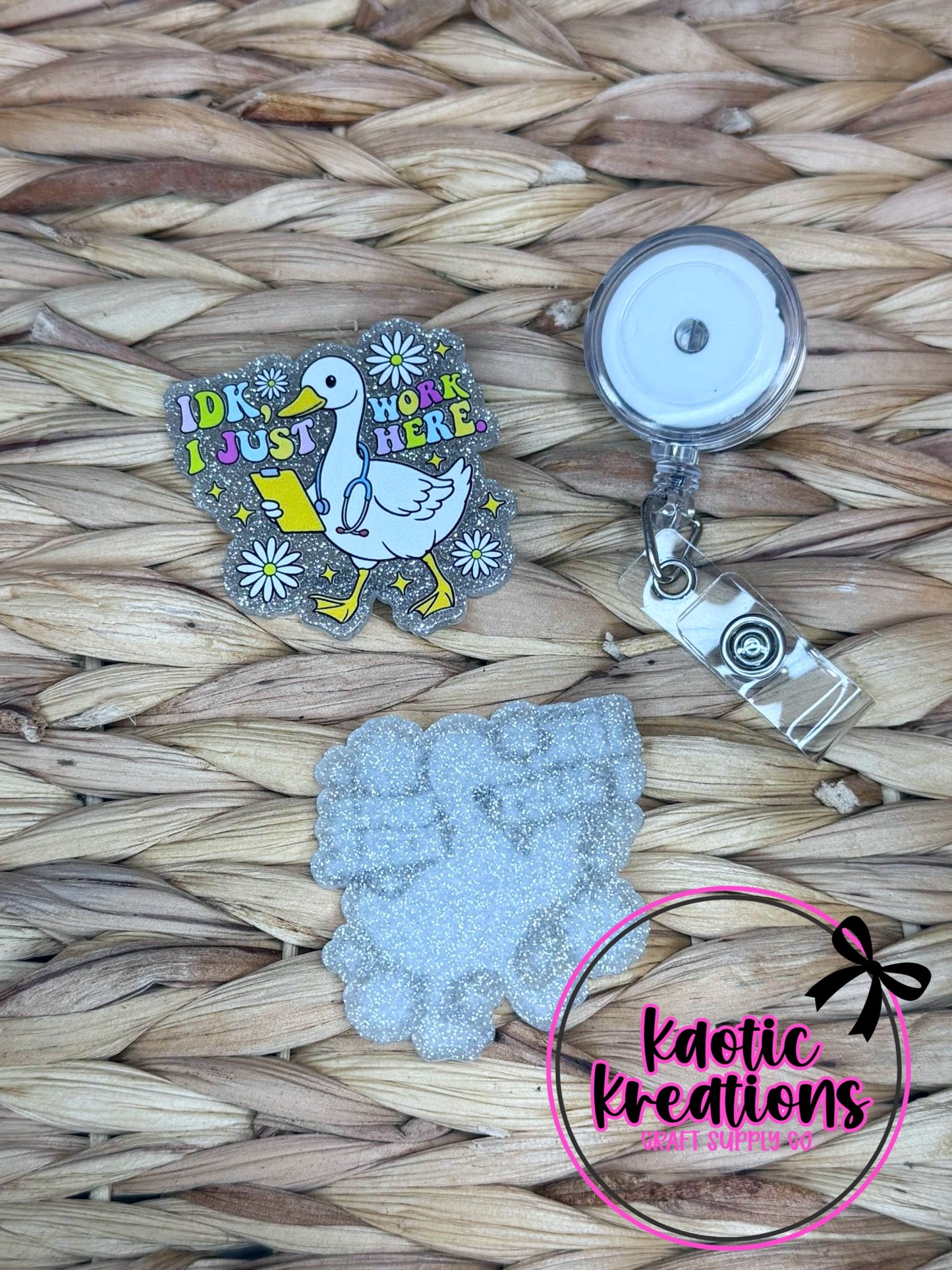 *CUSTOM* FLATBACK ACRYLIC 51mm X 53mm IDK I JUST WORK HERE F451 (1ct)