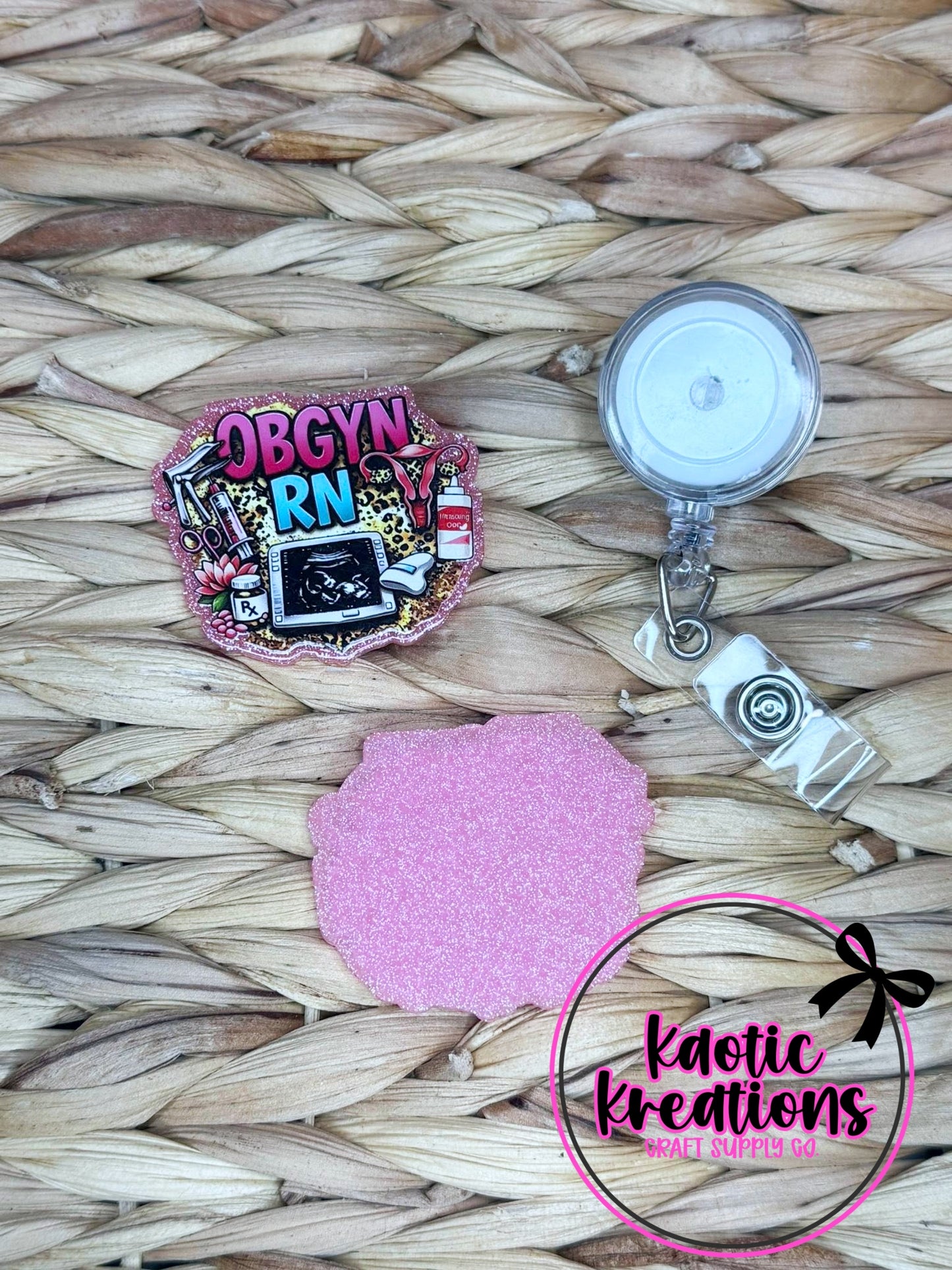 *CUSTOM* FLATBACK ACRYLIC 52mm X 45mm OBGYN RN F415 (1ct)