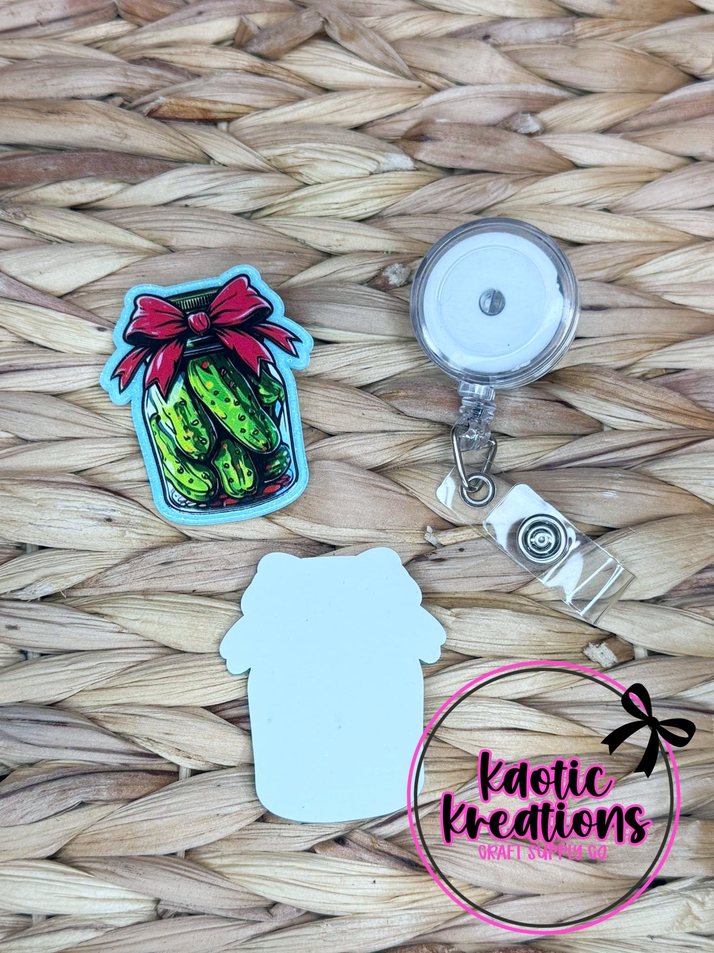 *CUSTOM* FLATBACK ACRYLIC 45mm X 54mm PICKLE JAR F444 (1ct)