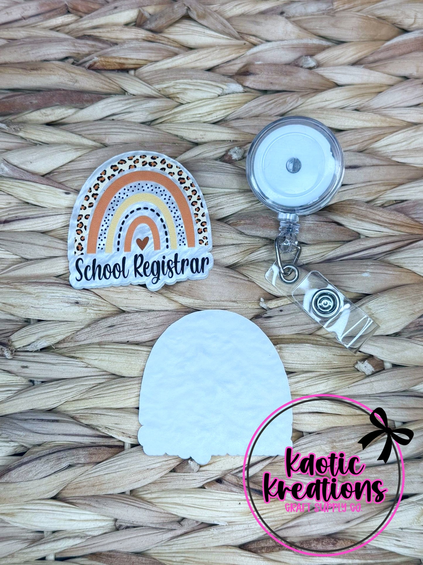 *CUSTOM* FLATBACK ACRYLIC 51mm X 52mm SCHOOL REGISTRAR F449 (1ct)