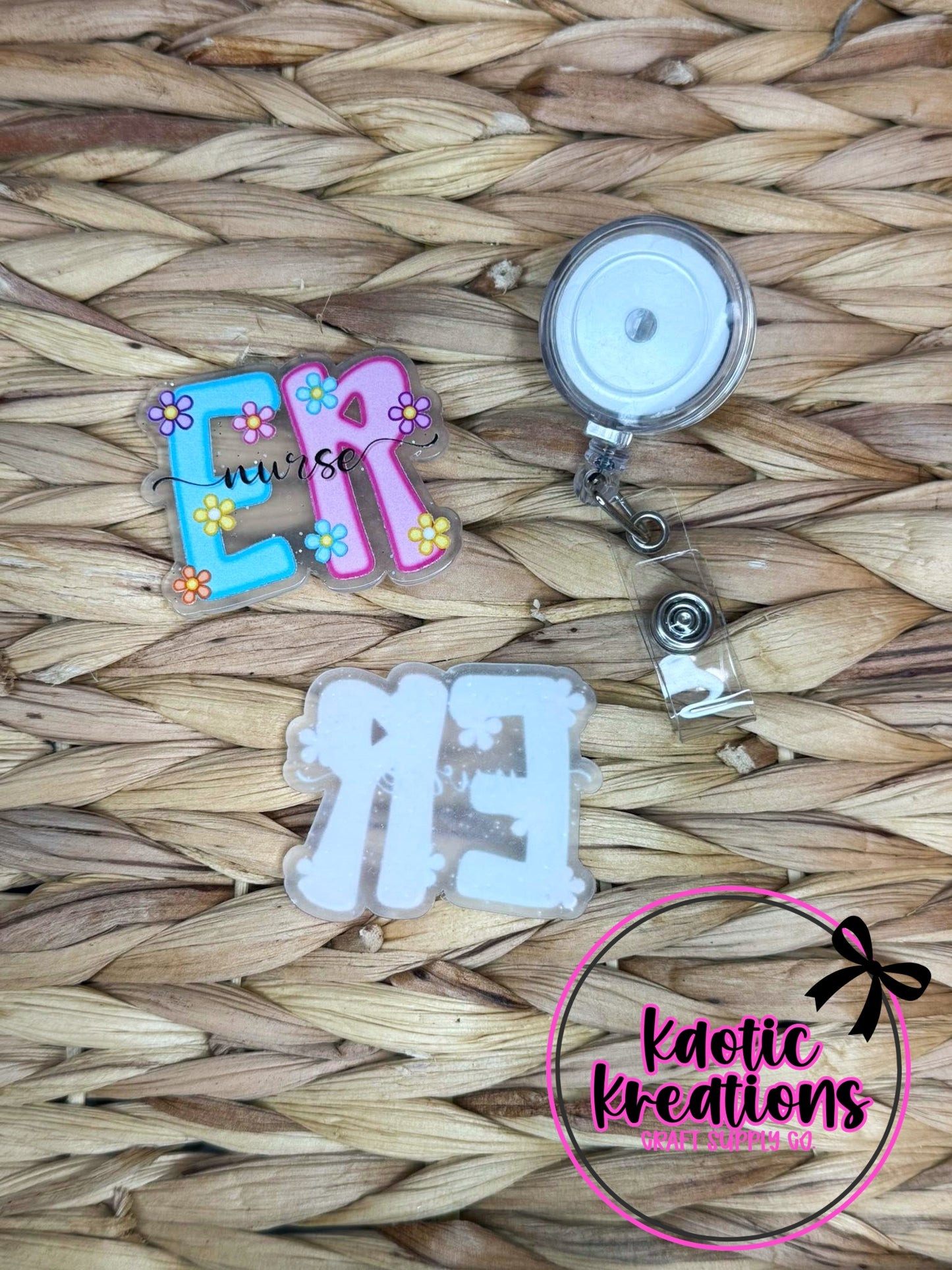*CUSTOM* FLATBACK ACRYLIC 52mm X 44mm ER NURSE F707 (1ct)