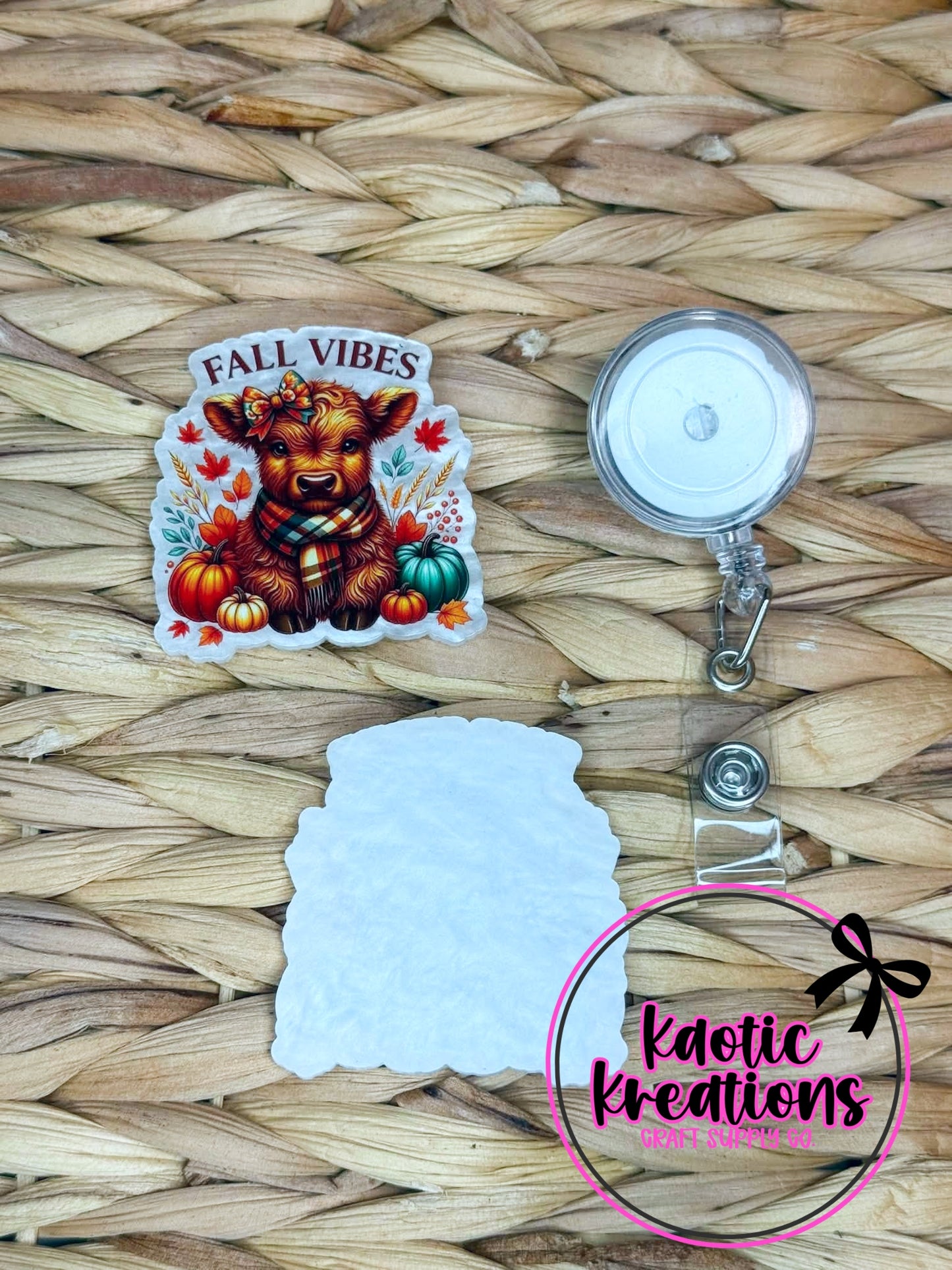 *CUSTOM* FLATBACK ACRYLIC 50mm X 53mm FALL VIBES F386 (1ct)