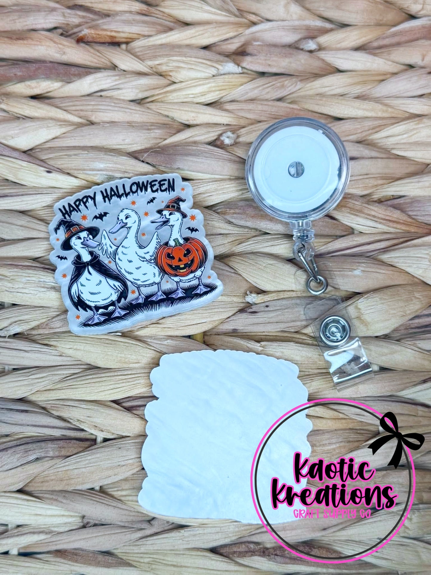 *CUSTOM* FLATBACK ACRYLIC HAPPY HALLOWEEN GOOSE F273 (1ct)