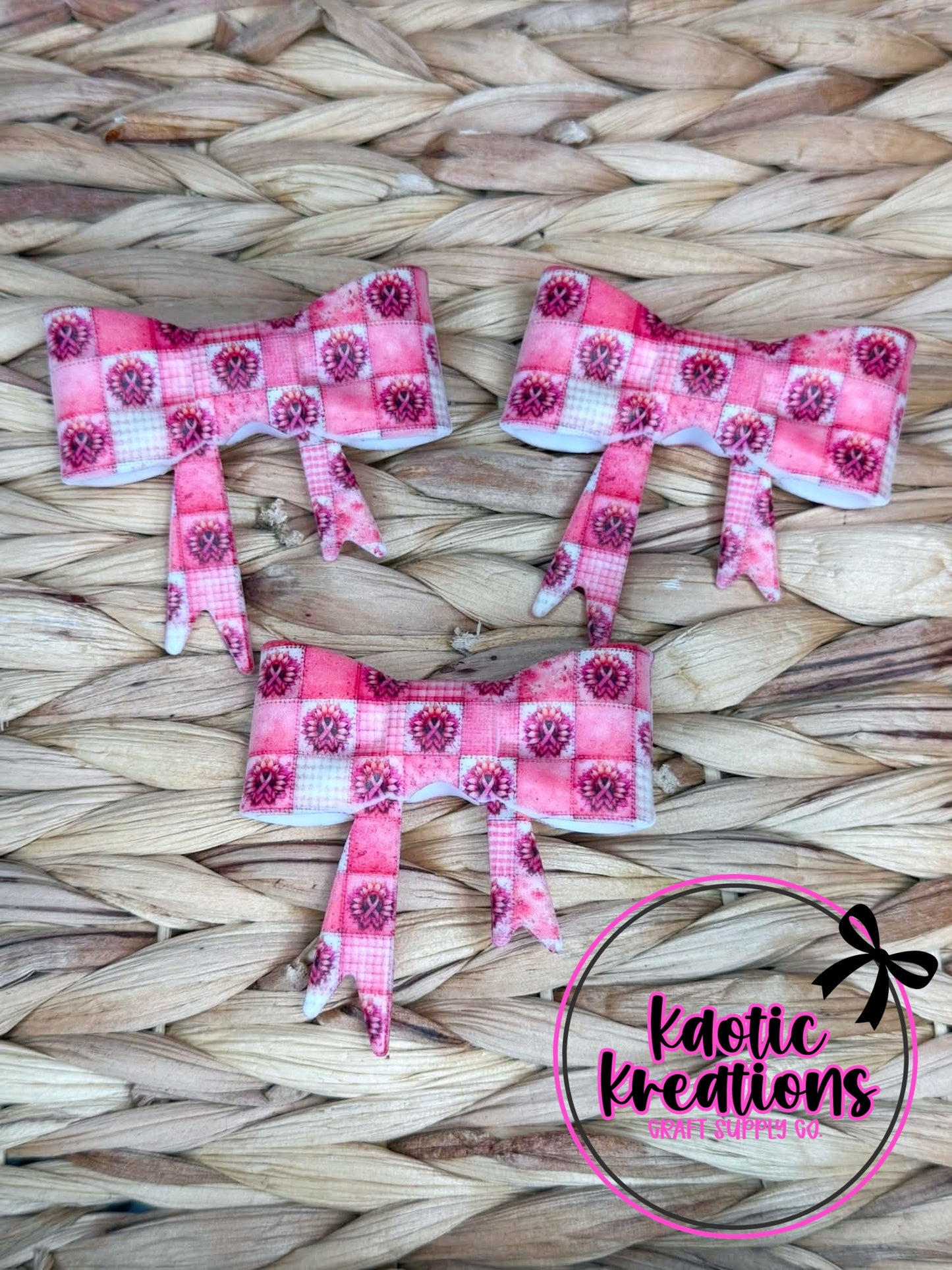 *SHOP EXCLUSIVE* BEADABLE JUMBO SILICONE BOW PINK RIBBON (1ct)