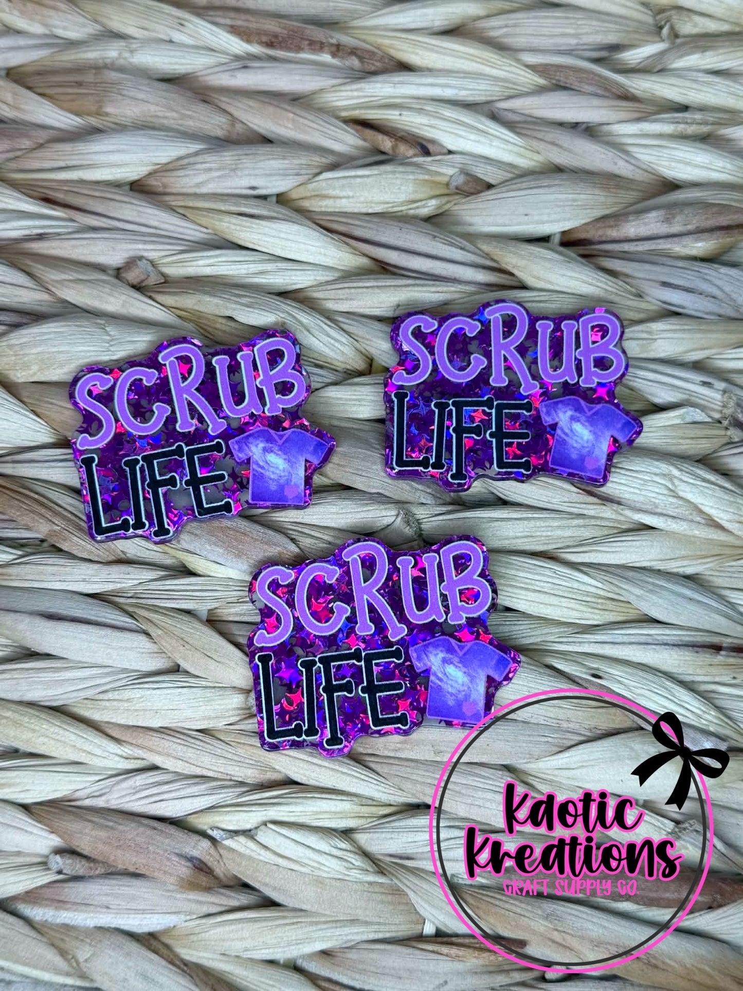 FLATBACK ACRYLIC SCRUB LIFE PURPLE F11
