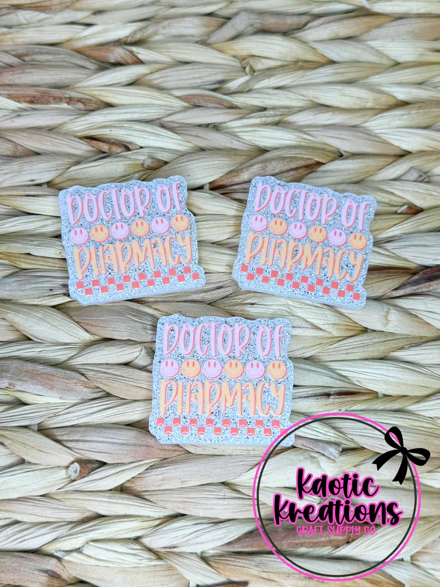 *CUSTOM* FLATBACK ACRYLIC 42mm X 39mm DOCTOR OF PHARMACY F64 (1ct)