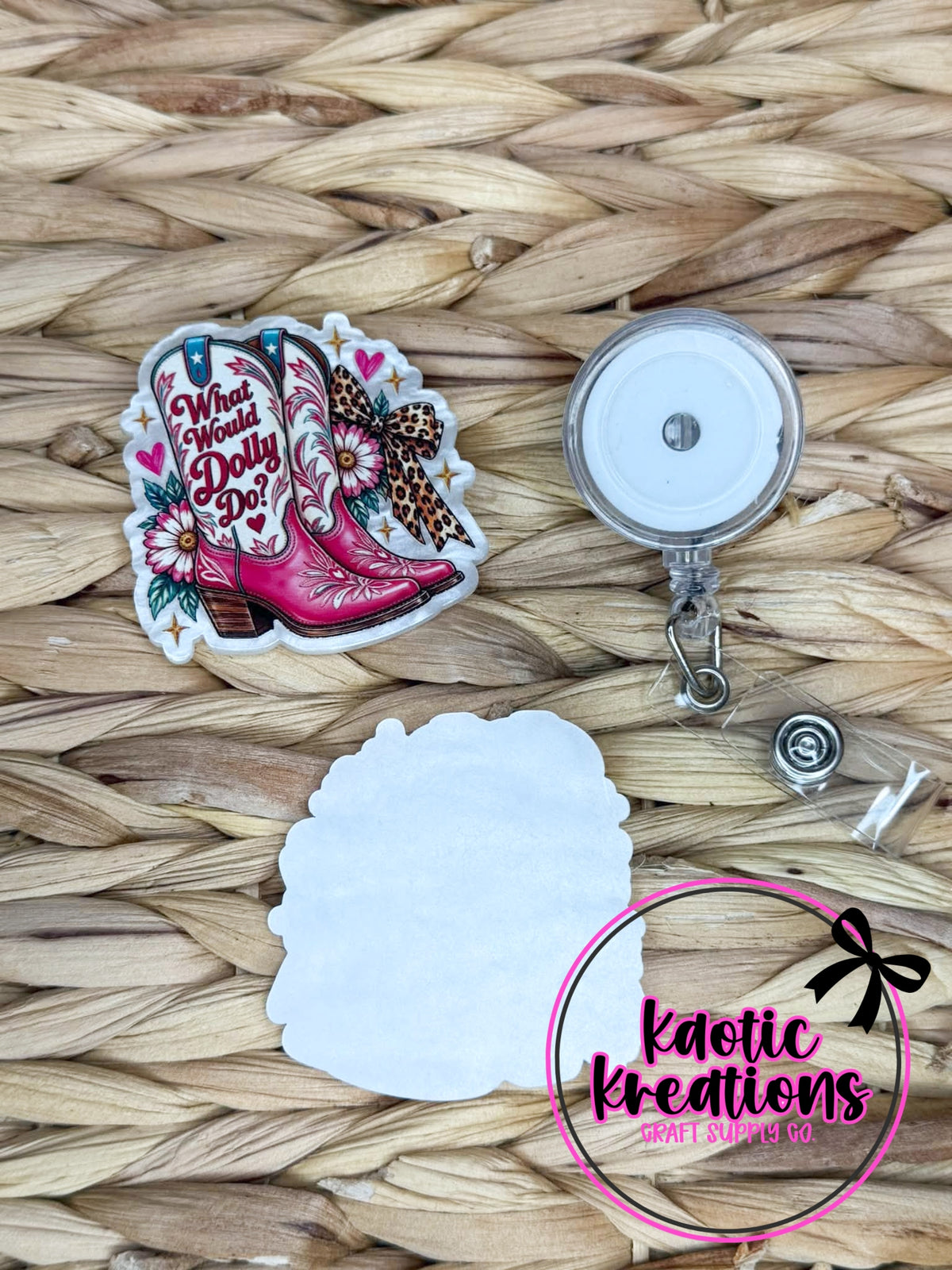 *CUSTOM* FLATBACK ACRYLIC WHAT WOULD DOLLY DO F733 (1ct)