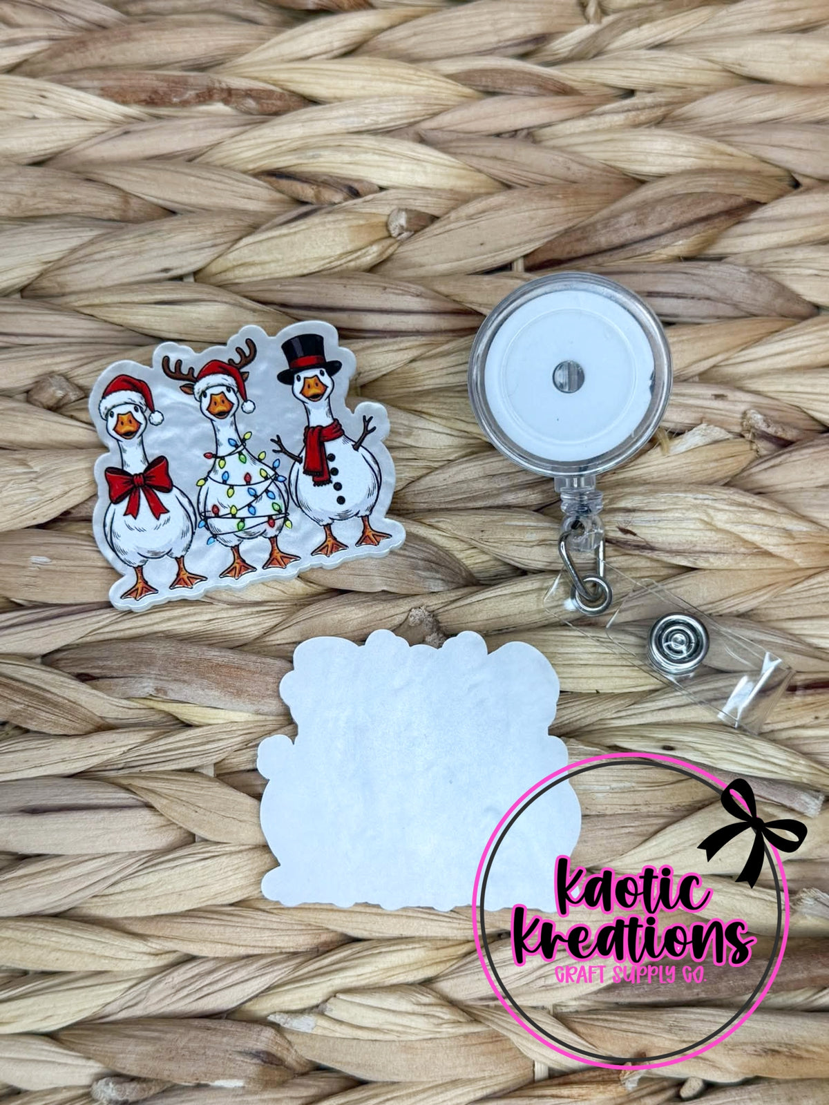 *CUSTOM* FLATBACK ACRYLIC CHRISTMAS GEESE F739 (1ct)