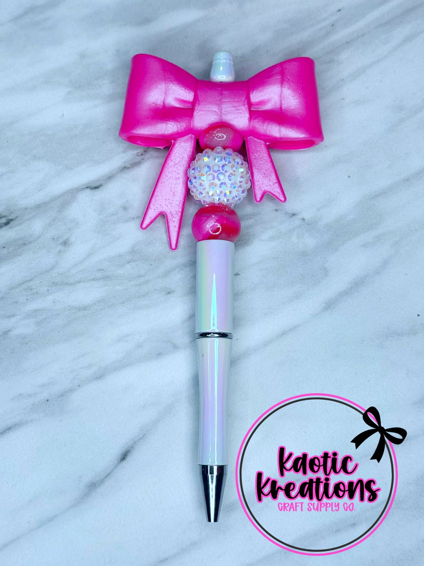 PRE-MADE BEADED PEN - JUMBO BOW BP1 (1ct)