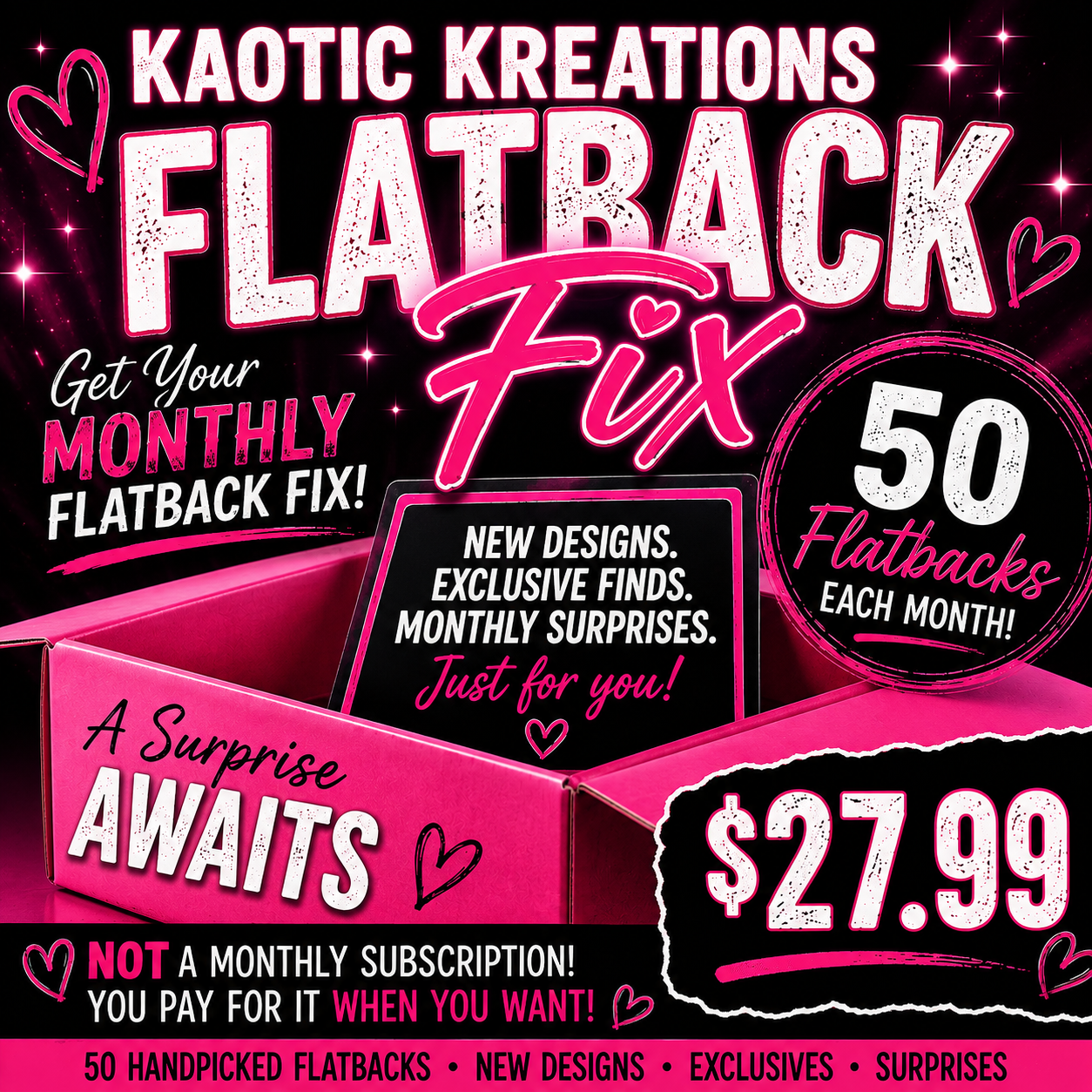 KAOTIC KREATIONS FLATBACK FIX NO. 1 *PLEASE READ ENTIRE LISTING BEFORE PURCHASING*