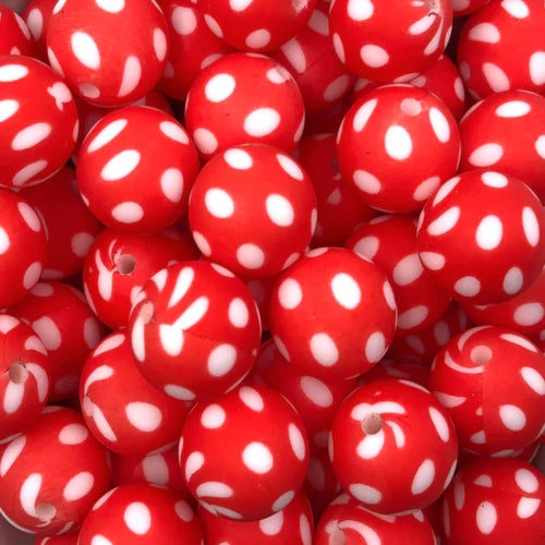 P55 POLKA DOT RED 15MM PRINT (1ct)