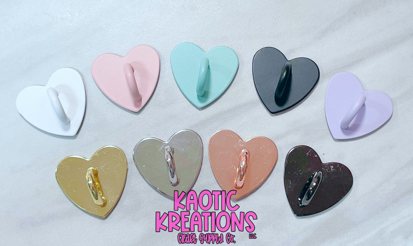 LARGE METAL HEART TUMBLER/PHONE HOOK (1ct)