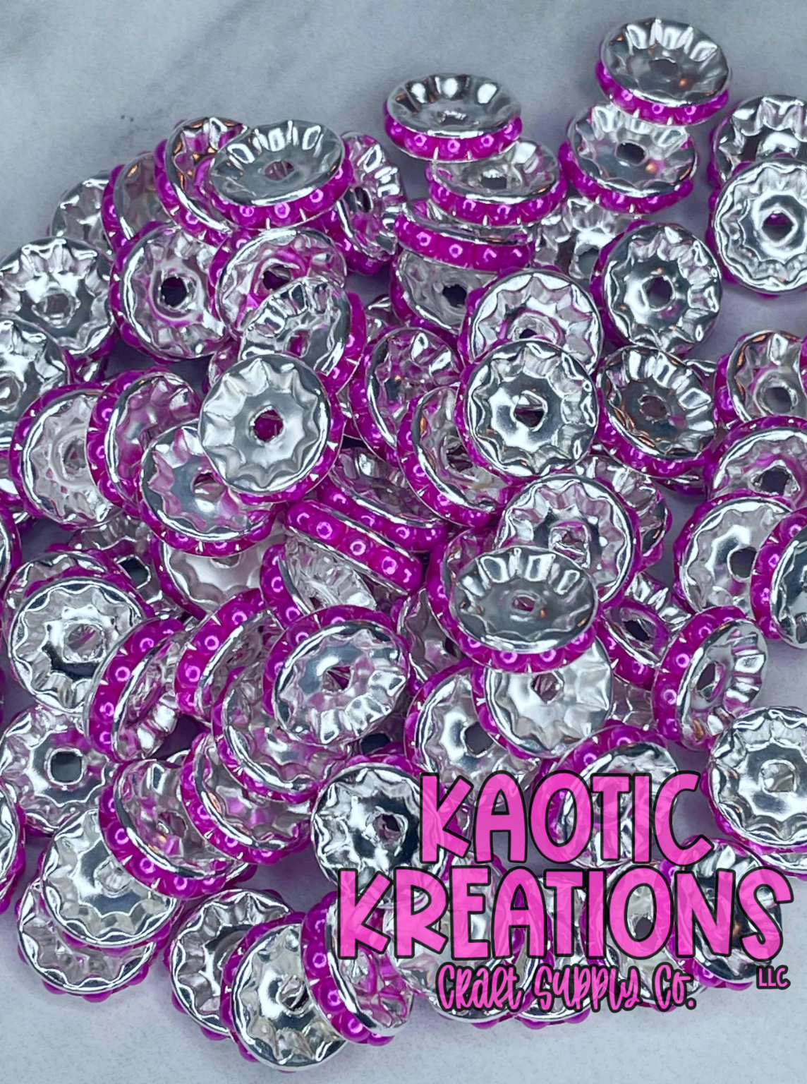 12MM PEARL SPACER DEEP PINK (1ct)