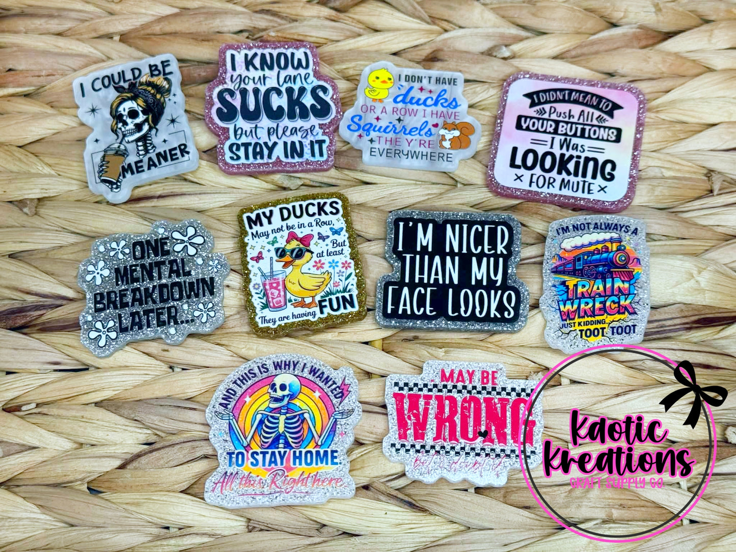 10pc FLATBACK ACRYLIC BUNDLE FB3 (1ct)