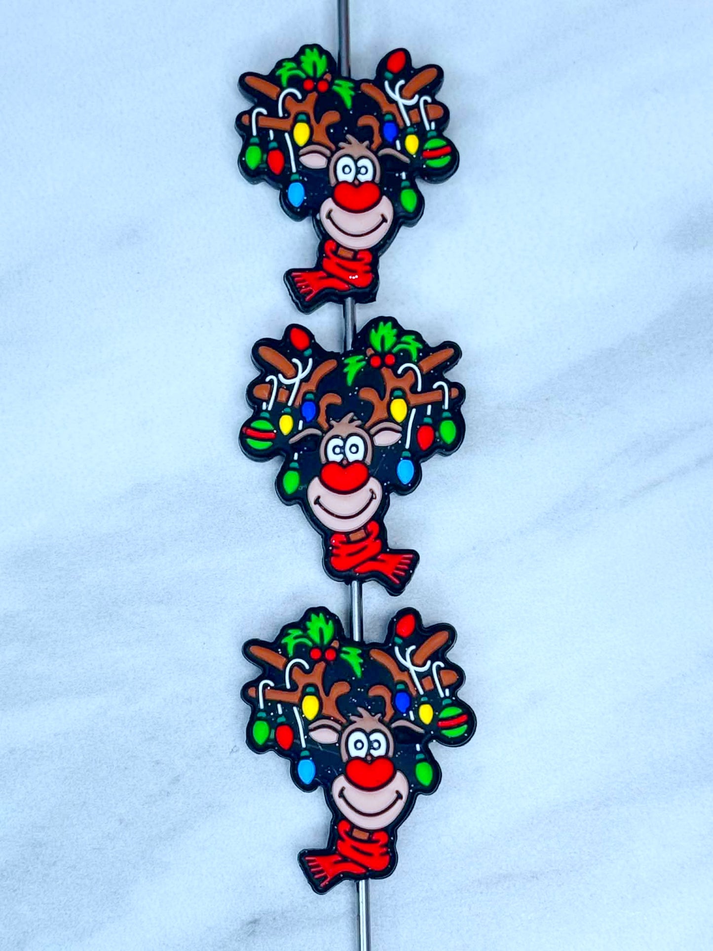 RED NOSE REINDEER CHRISTMAS LIGHTS SILICONE FOCAL D165 (1ct)