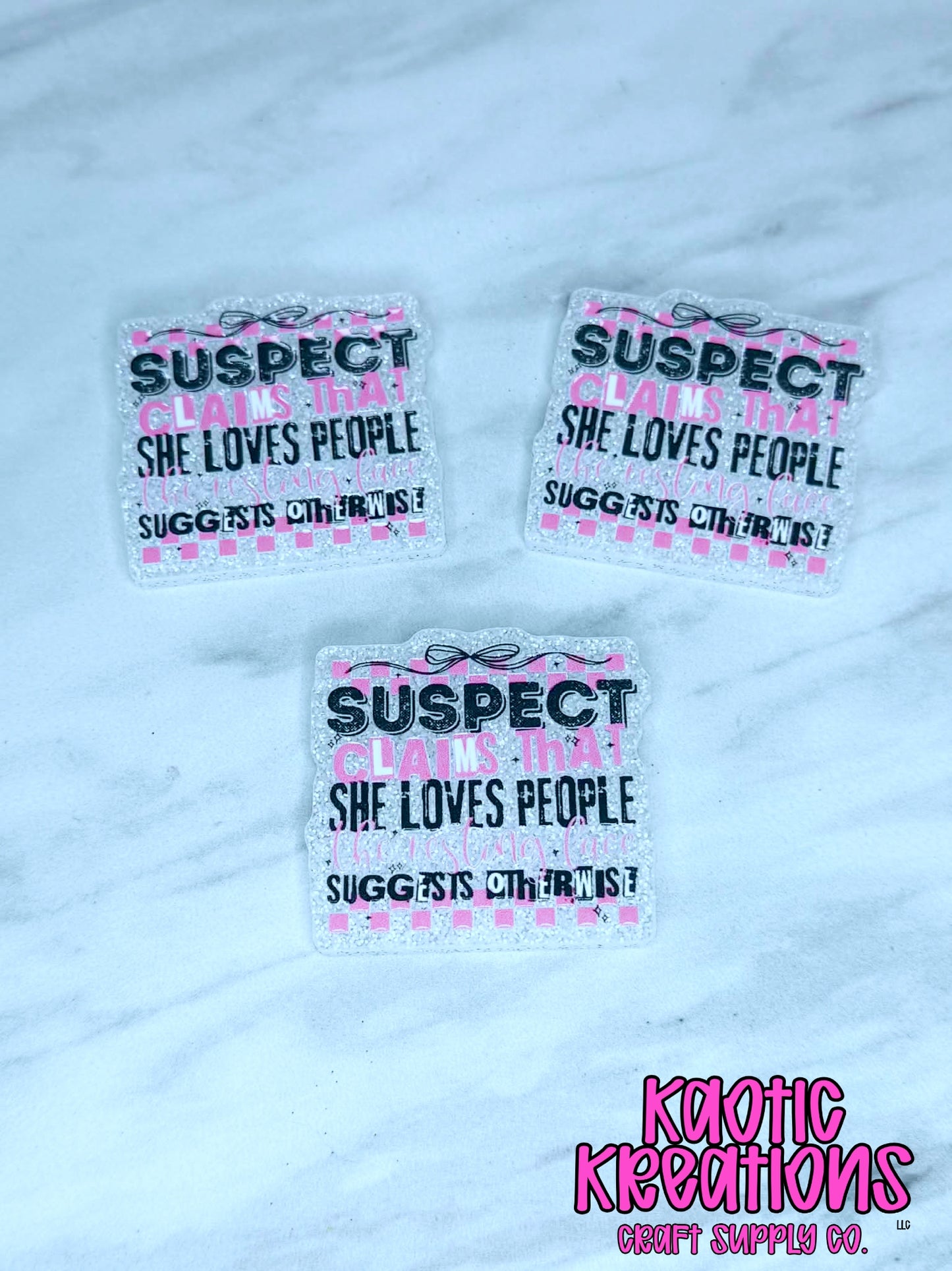 *CUSTOM* FLATBACK ACRYLIC SUSPECT CLAIMS F349 (1ct)