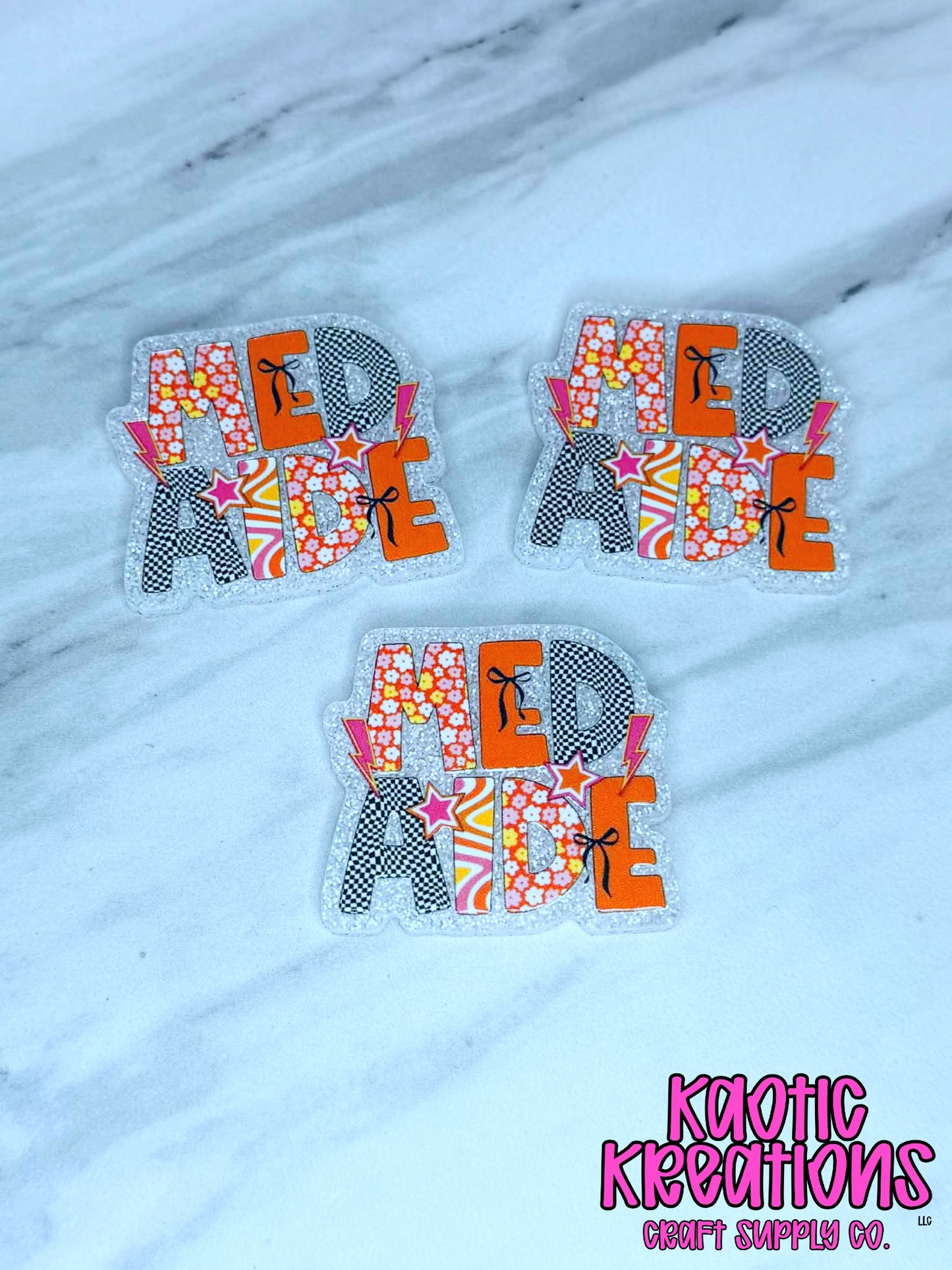 *CUSTOM* FLATBACK ACRYLIC MED AIDE F118 (1ct)