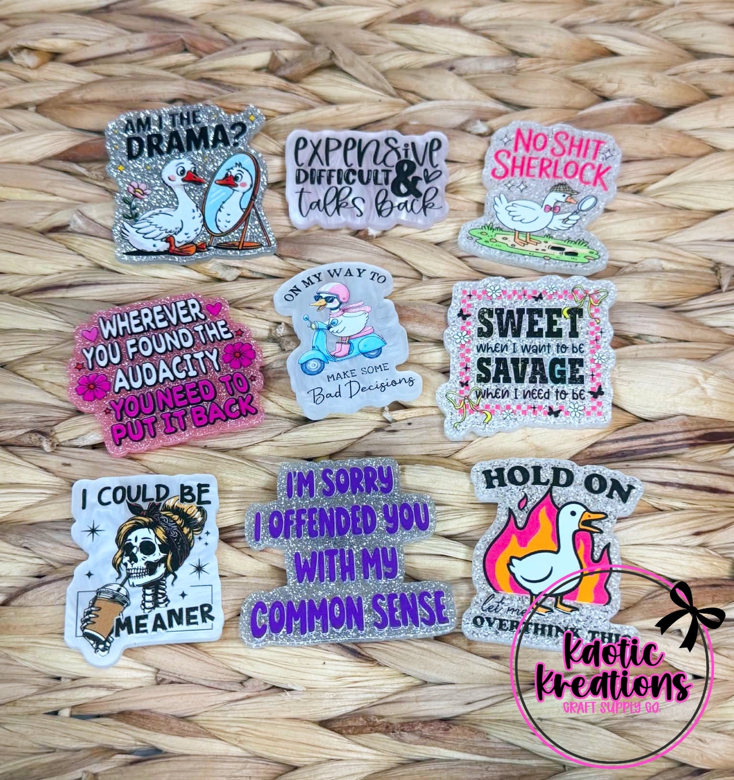 9pc FLATBACK ACRYLIC BUNDLE FB2 (1ct)