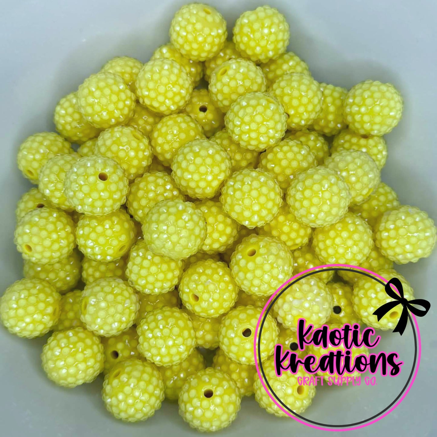 20MM TRANSPARENT JELLY RHINESTONE ACRYLIC YELLOW T4 (1ct)