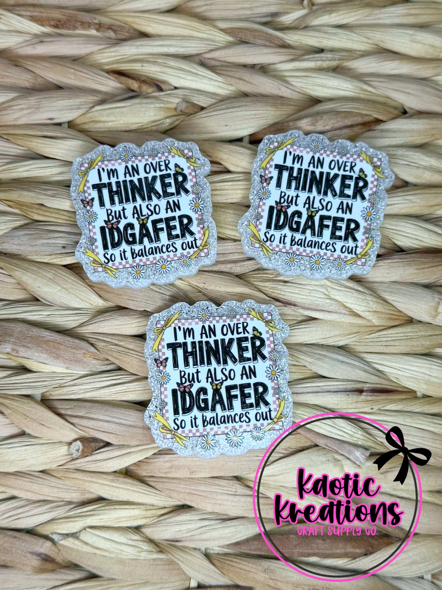 *CUSTOM* FLATBACK ACRYLIC 40mm X 42mm IDGAFER F45 (1ct)