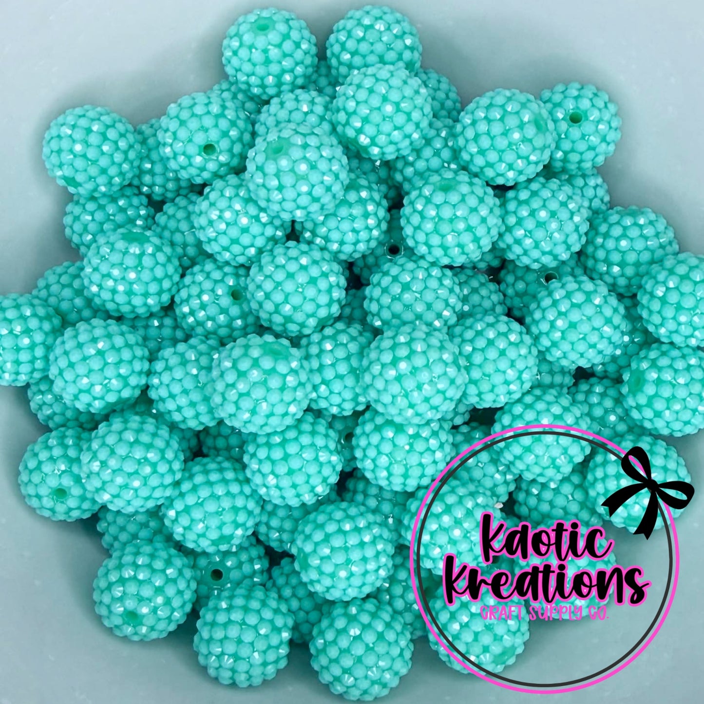 20MM JELLY RHINESTONE ACRYLIC TURQUOISE J1 (1ct)