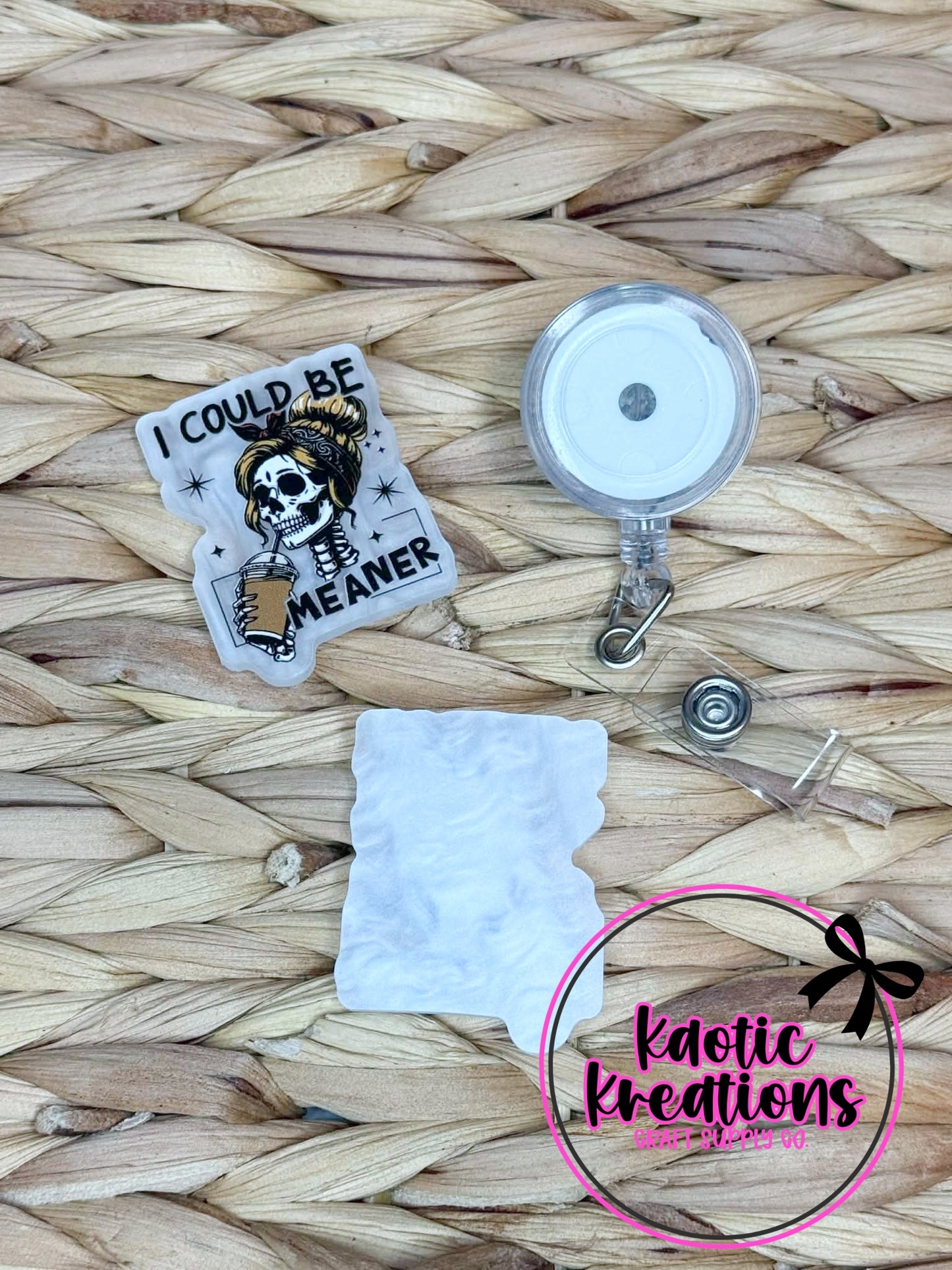 *CUSTOM* FLATBACK ACRYLIC 37mm X 47mm I COULD BE MEANER F155 (1ct)