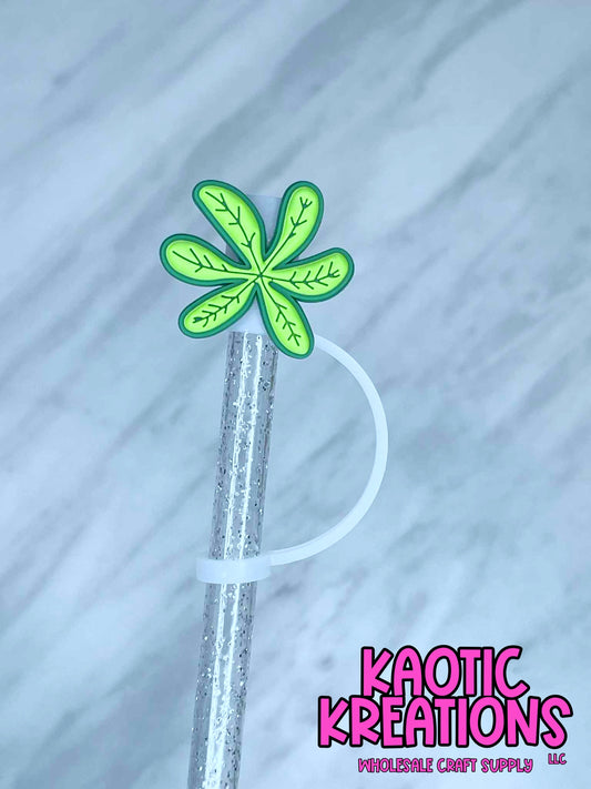 GREEN FLORAL STRAW TOPPER (1ct)