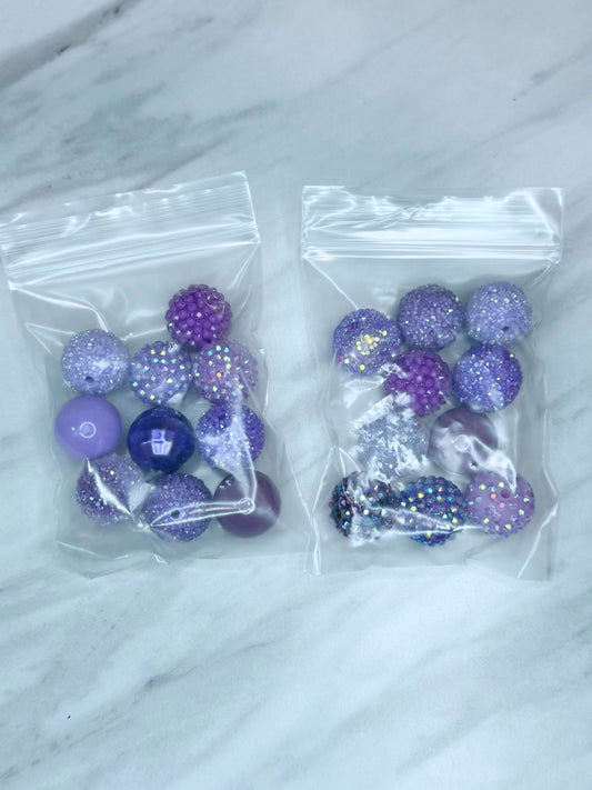 (SHOP DESTASH) 20MM ACRYLIC BEADS SHADES OF PURPLE SD8 (10ct)