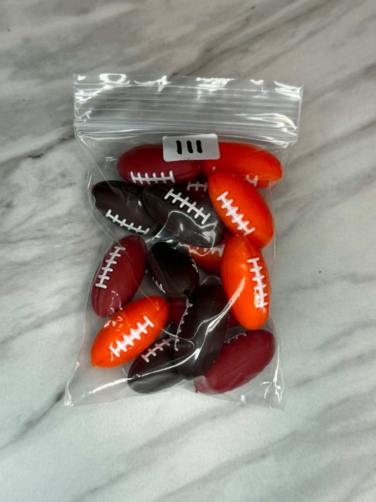 (SHOP DESTASH) 3D SILICONE FOOTBALL FOCAL BUNDLE (15ct)
