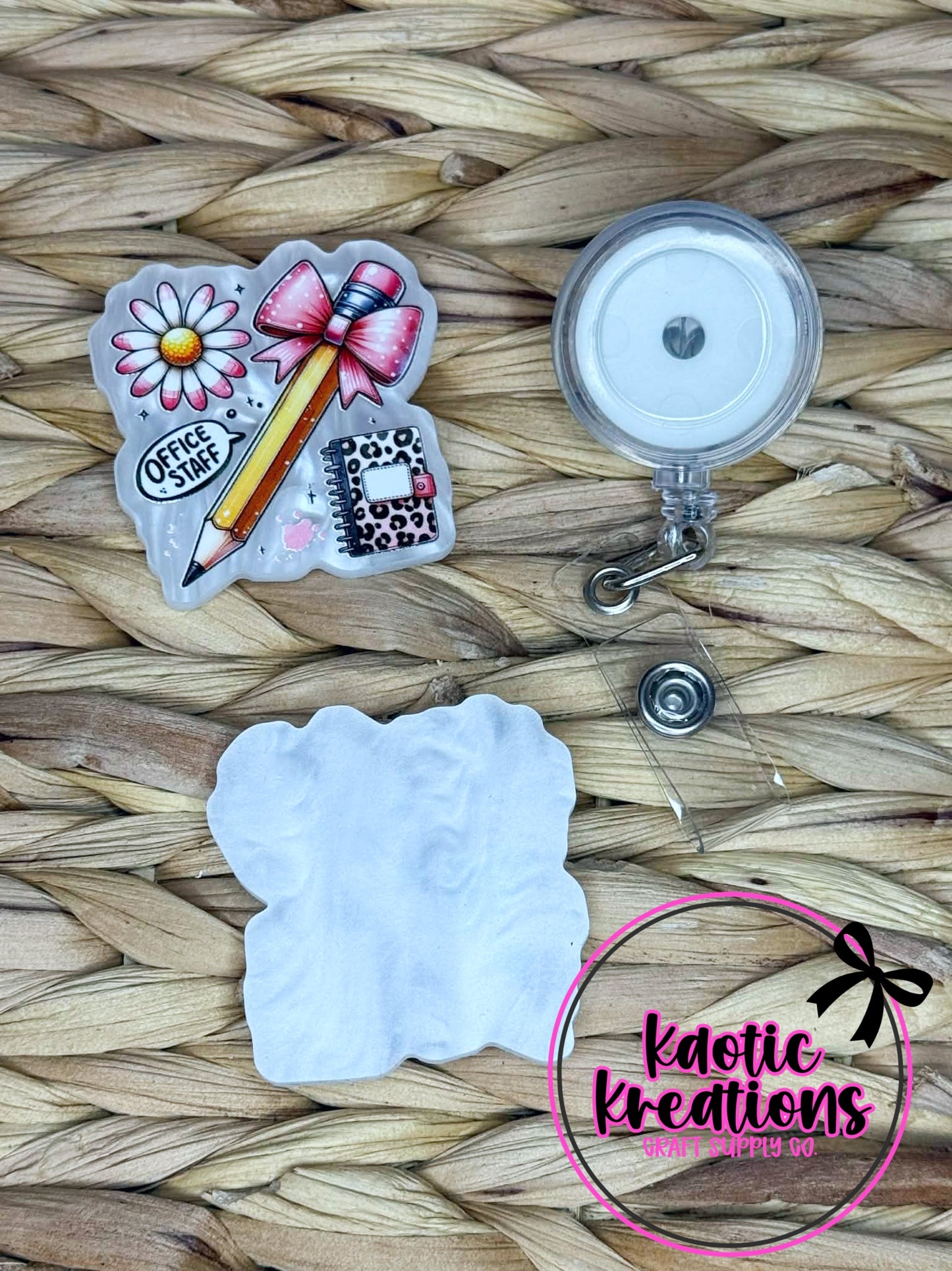 *CUSTOM* FLATBACK ACRYLIC 41mm X 42mm OFFICE STAFF F205 (1ct)