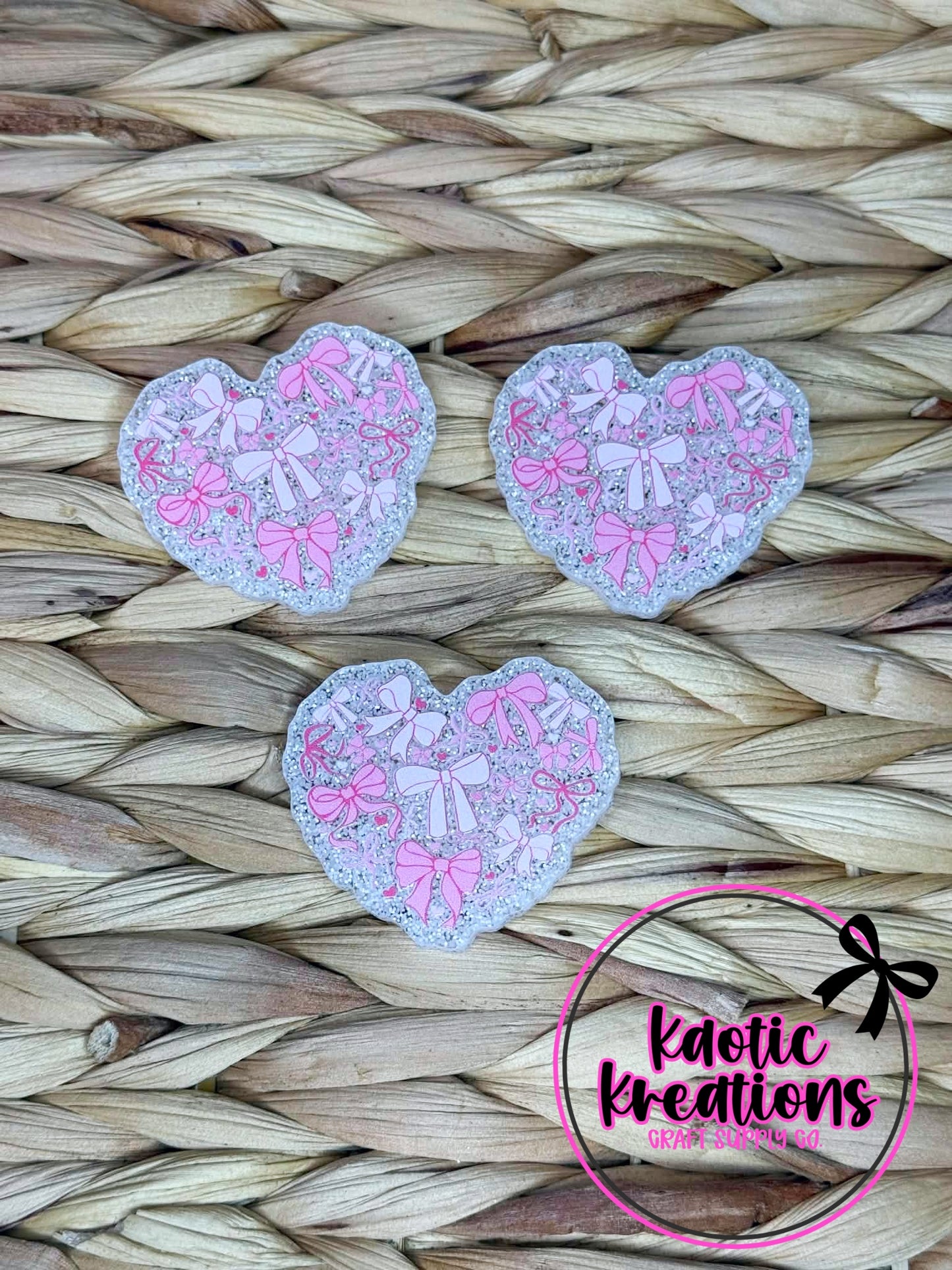 *CUSTOM* FLATBACK ACRYLIC VALENTINE'S BOWS F13 (1ct)