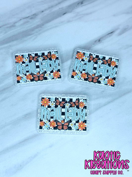 *CUSTOM* FLATBACK ACRYLIC MAIL LADY F74 (1ct)