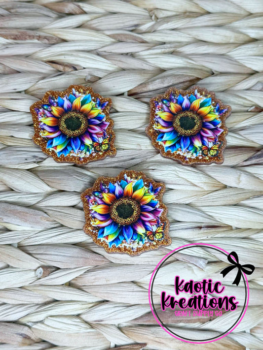FLATBACK ACRYLIC SUNFLOWER F84 (1ct)