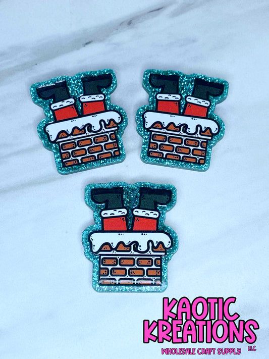 FLATBACK ACRYLIC STUCK SANTA F503 (1ct)
