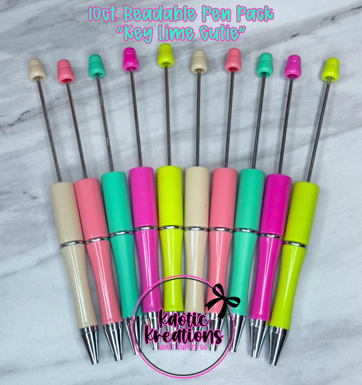 *KAELANN'S KREATION* BEADABLE PEN PACK "KEY LIME CUTIE" #3 (10ct)