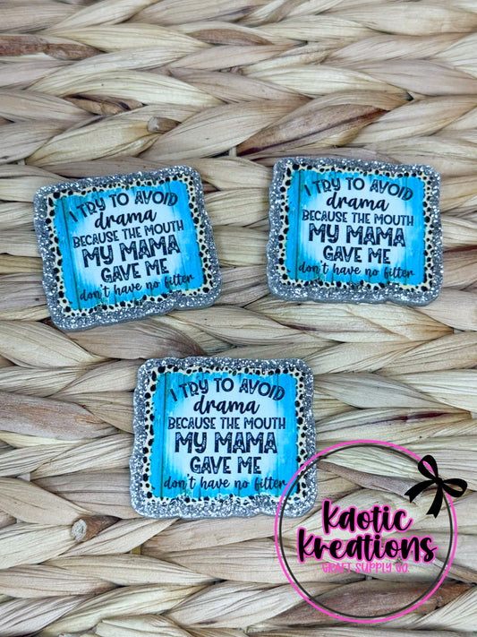 FLATBACK ACRYLIC I TRY TO AVOID DRAMA F16 (1ct)