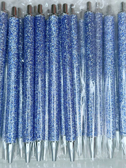 NON-BEADABLE METAL GLITTER PEN #46 DEEP BLUE SPECKELED (1ct)