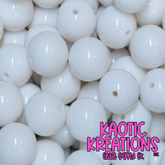 20MM SOLID ACRYLIC BUBBLEGUM SNOW WHITE (1ct)