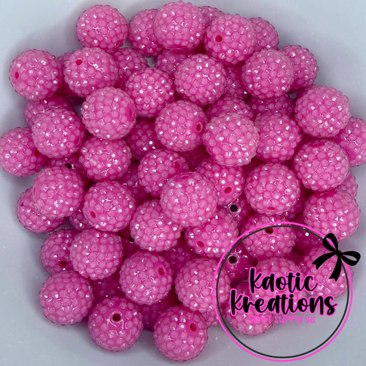 20MM TRANSPARENT JELLY RHINESTONE ACRYLIC RASPBERRY J4 (1ct)