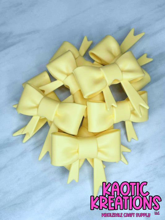 BEADABLE JUMBO SILICONE BOW SOLID YELLOW (1ct)